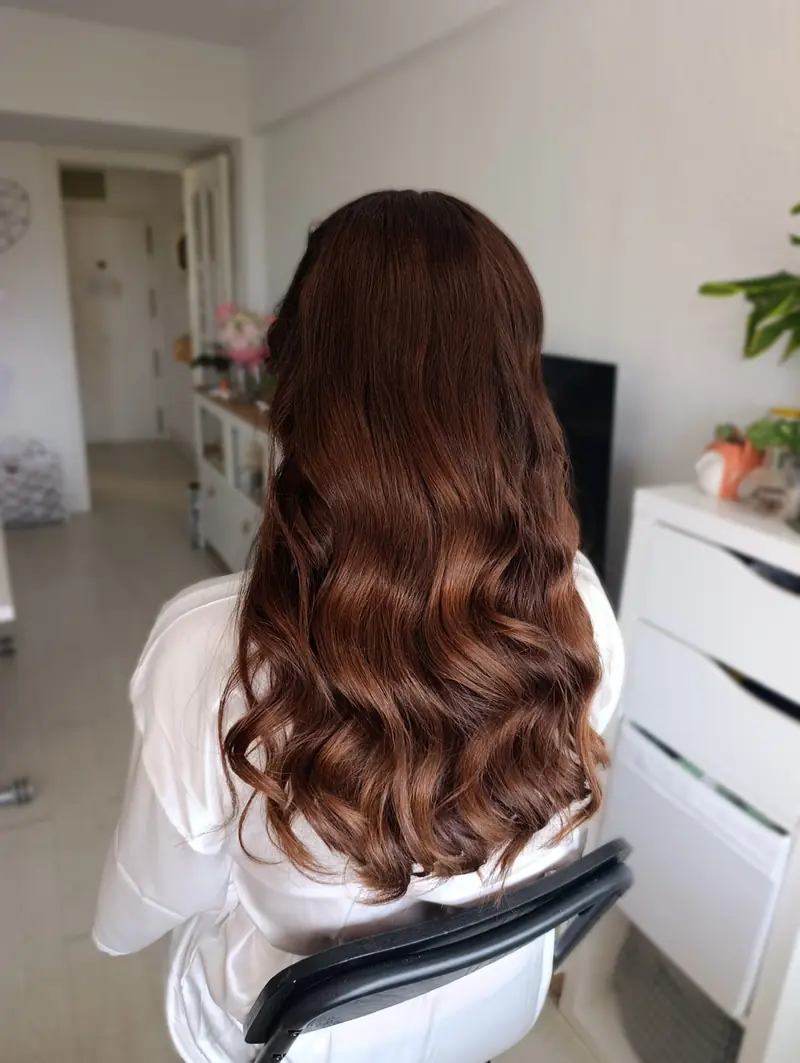 Melena de novia con ondas